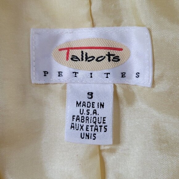 Talbots Petites Angora Rabbit Hair Wool Blazer Size SP Yellow Lined Flap Pockets - Picture 5 of 10